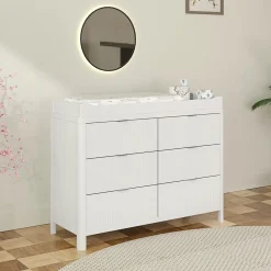 6 Drawer Chest Milano - White