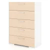 5 Drawers Chest - White Natural
