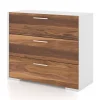 3 Drawers Chest - White Walnut