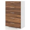5 Drawers Chest - White Walnut