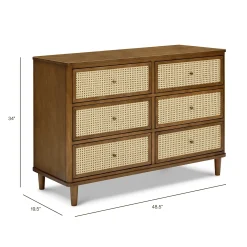 6 drawers chest walnut Marin