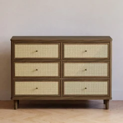 6 drawers chest walnut Marin