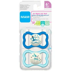 Air Night Pacifiers (2) 6m+ - Blue