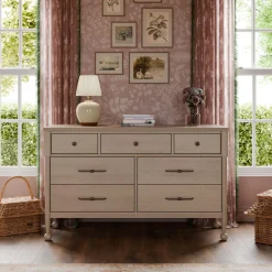 Alouette 7-Drawer Assembled Dresser - Washed Pine