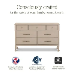 Alouette 7-Drawer Assembled Dresser - Washed Pine