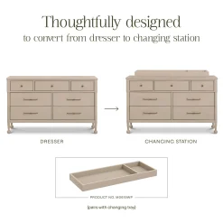 Alouette 7-Drawer Assembled Dresser - Washed Pine