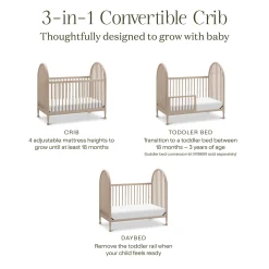 Alouette 3-in-1 Convertible Spindle Crib - Washed Pine