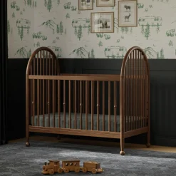 Alouette 3-in-1 Convertible Spindle Crib - Natural Walnut