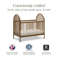 Alouette 3-in-1 Convertible Spindle Crib - Natural Walnut