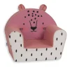 Armchair with ears - Leopard Pink