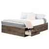 Asten Double Bed with 3 Storage Drawers - Fall Oak
