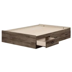 Asten Double Bed with 3 Storage Drawers - Fall Oak