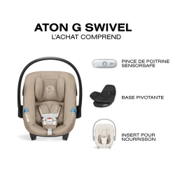 Aton G Swivel Car Seat - Moon Black