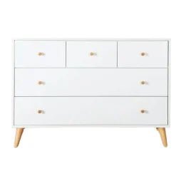 Austin 5 Drawers Dresser - Whtite / Naturel