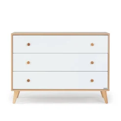 Austin 3-Drawer Dresser - White / Red Oak