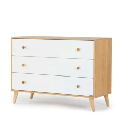 Austin 3-Drawer Dresser - White / Red Oak