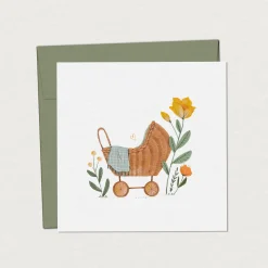 Baby Greeting Card - Pram