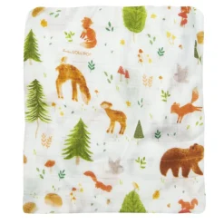 Bamboo Muslin Fitted Crib Sheet - Forest Friends