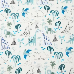 Bamboo Muslin Fitted Crib Sheet - Dinosaurs Begins
