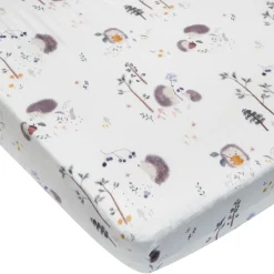 Bamboo Muslin Fitted Crib Sheet - Hedgehog