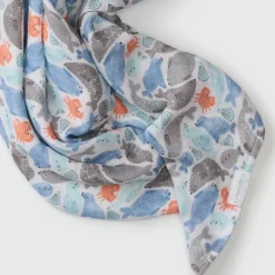 Bamboo Muslin Swaddle Blanket - Seals