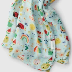 Bamboo Muslin Swaddle Blanket - Alphabet Smile