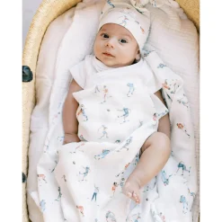 Bamboo Muslin Swaddle Blanket - Football