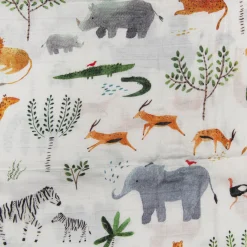 Bamboo Muslin Swaddle Blanket - Safari