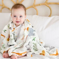 Bamboo Muslin Swaddle Blanket - Safari