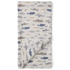 Bamboo Muslin Swaddle Blanket - Sharks