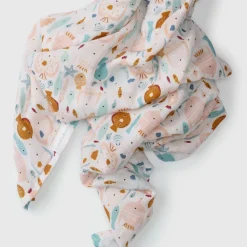 Bamboo Muslin Swaddle Blanket - Kissed