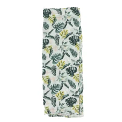 Bamboo Muslin Swaddle Blanket - Jungle Leaves
