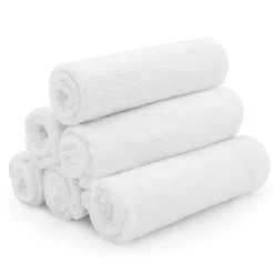 Bamboo 6-Pack Washcloths - White