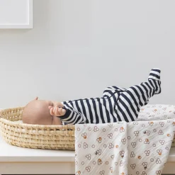 Bear Navy Striped Sleeper 0-12m