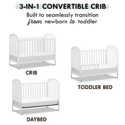 Beau 3-in-1 Convertible Crib - White