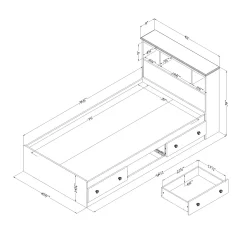 Bed and headboard set - Summer Breeze White Pine