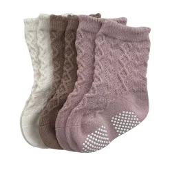 Beige Pink 3-Pack Socks Sizes 6-36m