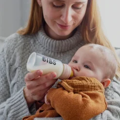 BIBS Baby Glass Bottle Complete Set Latex 225ml - Ivory