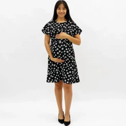 Black Floral Maternity Dress
