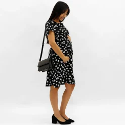 Black Floral Maternity Dress