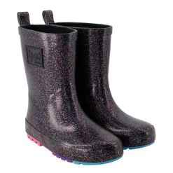 Black Glitter Rain Boots 4-3
