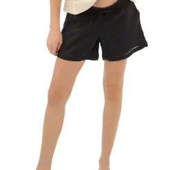 Black Maternity Linen Shorts