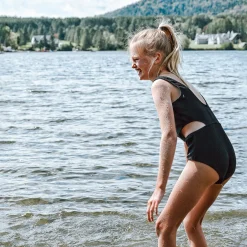 Black Rib Swimsuit 2-14y