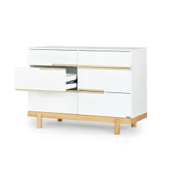 Bliss 6-Drawer Dresser - White / Natural