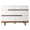 Bliss 6-Drawers Dresser - White / Walnut