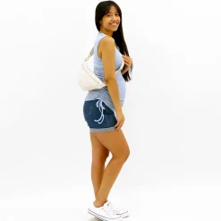 Blue Maternity Rib Tank Top