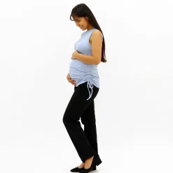 Blue Maternity Rib Tank Top