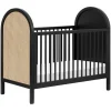 Bondi Cane 3-in-1 Convertible Crib with Toddler Bed Kit - Black / Natural Cane