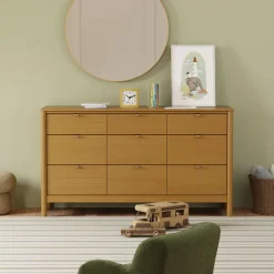 Bondi 9-Drawer Assembled Dresser - Honey