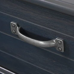 Bookcase Double Headboard with Doors - Ulysses Blueberry